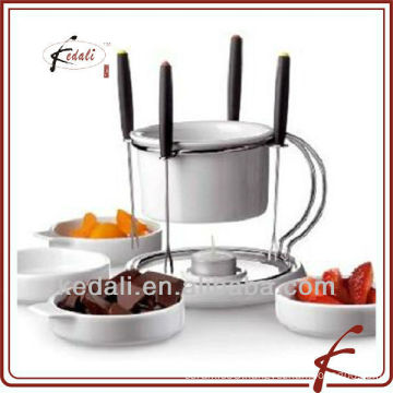 ceramic Fondue and Lazy Susan Set